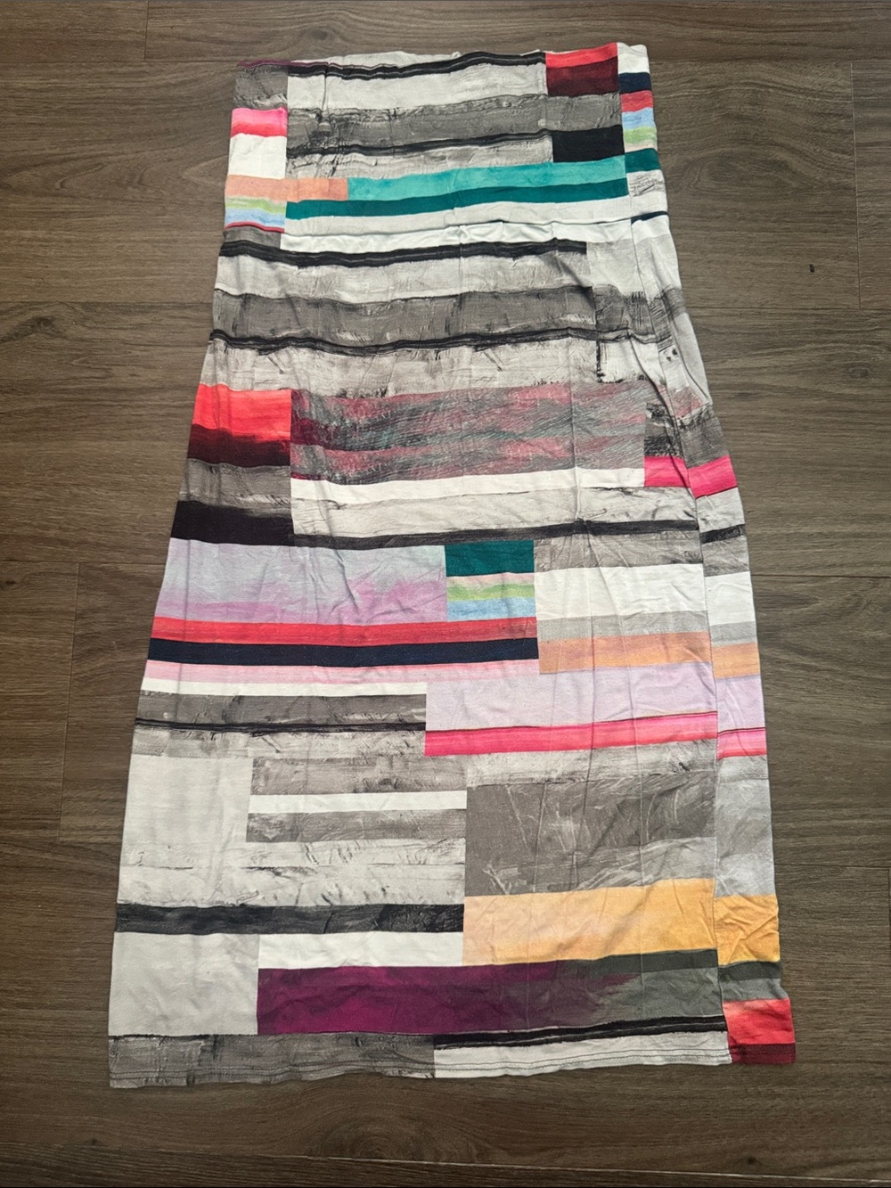 Women's Multicolor Stripe Maxi Skirt - Contemporary Graphic Print